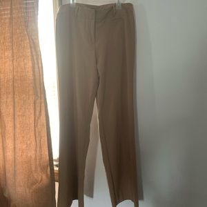 Taupe Camel Cotton Dress Pants With Pockets